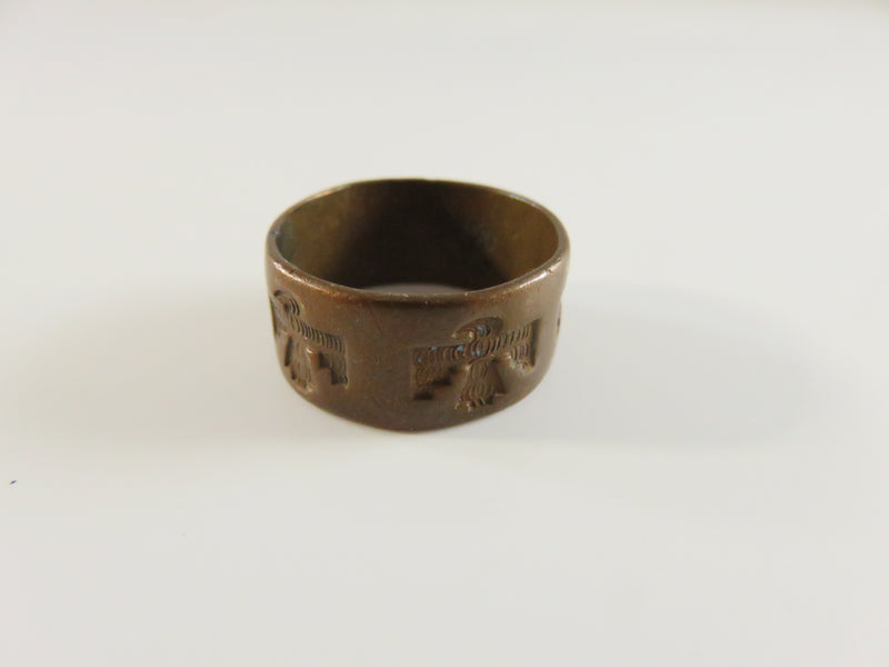 Vintage Bell Trading Post Copper Thunderbird Ring, Navajo Artisan, Size 8.5