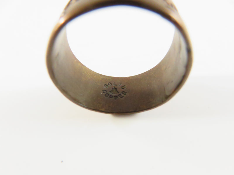 Vintage Bell Trading Post Copper Thunderbird Ring, Navajo Artisan, Size 8.5