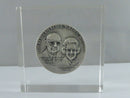 Stanley Home Products Commemorative Coin Desk Paperweight Lucite Block Westfield Mass Frank Beveridge Portrait
