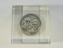 Stanley Home Products Commemorative Coin Desk Paperweight Lucite Block Westfield Mass Frank Beveridge Portrait