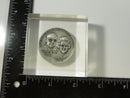 Stanley Home Products Commemorative Coin Desk Paperweight Lucite Block Westfield Mass Frank Beveridge Portrait