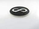 Linksgolf Infinity Symbol Golf Ball Marker Black Enamel White Outline Polished Silver-Tone Reeded Edge Milled Coin