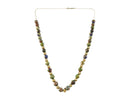 14K Gold Rope Chain Necklace with Multi‑Color Cloisonné Floral Beads, Slide Lock Clasp — 14K, Gold — front view