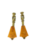 Pair of Art Deco Bakelite and brass drawer pulls