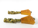 Art Deco Bakelite Brass Drawer Pulls Pair 1920s Vintage Catalin Handles Antique Hardware Depression Era Butterscotch