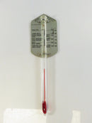 Vintage meat thermometer with glass tube and aluminum backing