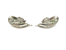 Sarah Coventry Earrings, Sculpted Silver Tone Clip Ons, Vintage — Silver — front view