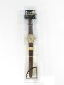 Mickey Mouse Quartz Wristwatch with gold-tone bezel