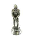 Pewter-colored golf theme chess piece