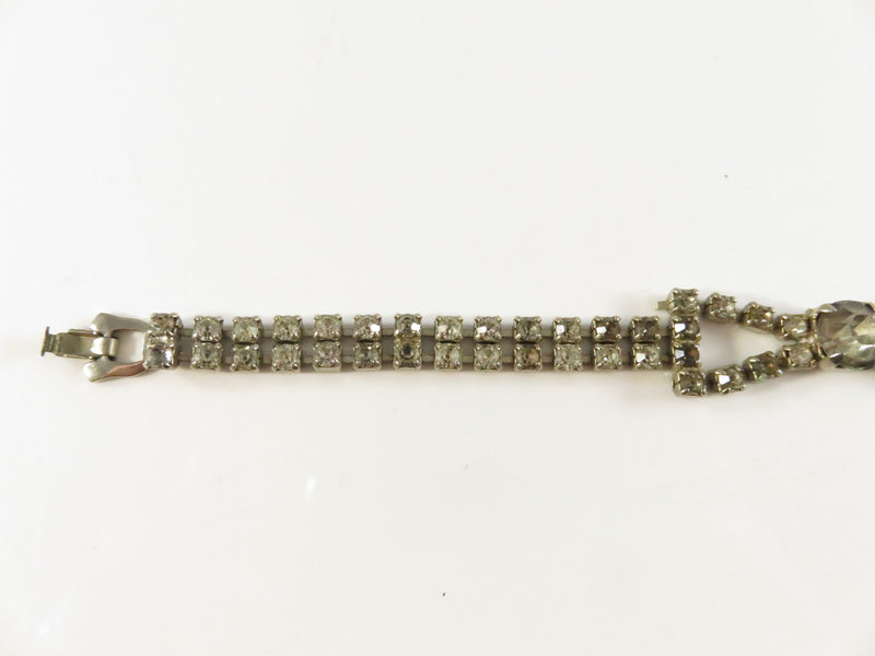 Vintage Smart Set Rhinestone Bow Bracelet, 7", Broken Clasp, For Repair