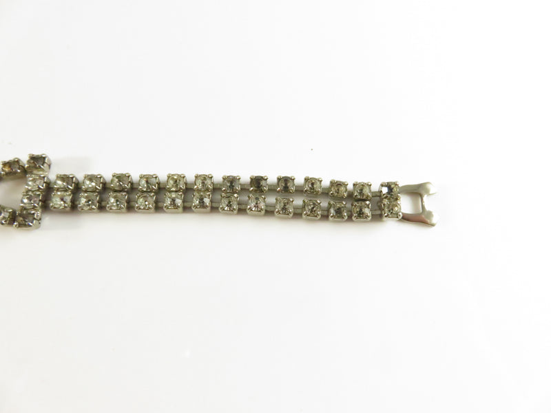 Vintage Smart Set Rhinestone Bow Bracelet, 7", Broken Clasp, For Repair