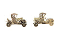 Vintage Antique Ford Model T Car Sterling Silver Bullet Back Dress Cufflink Set — Sterling Silver, Silver — front view