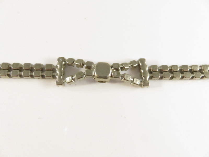 Vintage Smart Set Rhinestone Bow Bracelet, 7", Broken Clasp, For Repair