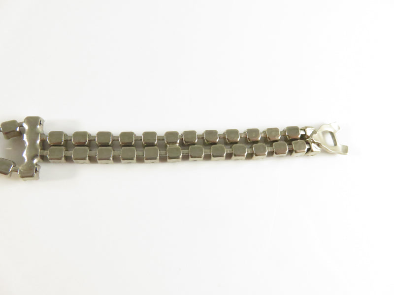 Vintage Smart Set Rhinestone Bow Bracelet, 7", Broken Clasp, For Repair