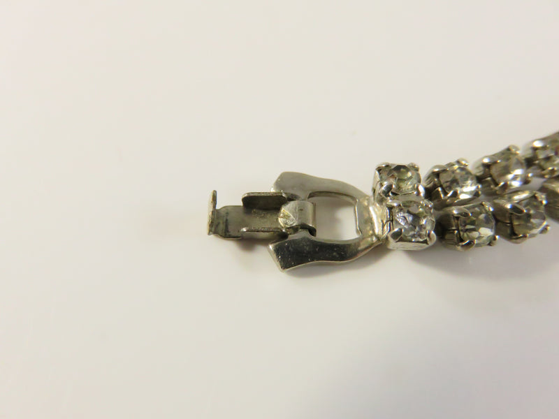 Vintage Smart Set Rhinestone Bow Bracelet, 7", Broken Clasp, For Repair