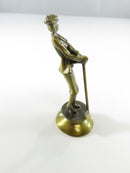 Fame Products Replacement Queen Golf Theme Chess Piece Brass Colored Female Golfer Solid Metal Alloy Crafting Supply