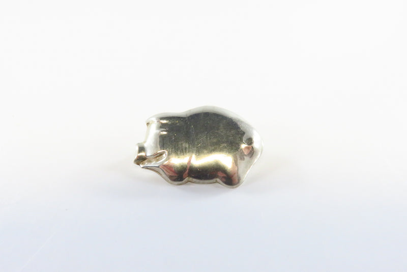 Cute Vintage Sterling Silver Puffy Porky Pig Pin Brooch 1 1/8" x 1"