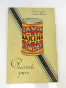 Back cover with Davis Baking Powder tin illustration