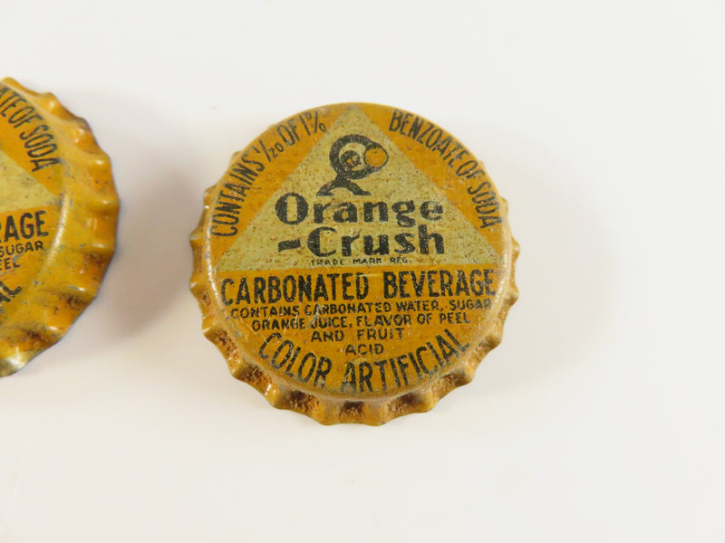 2 Vintage Orange Crush Bottle Caps, Unused, 1.25", Crushy