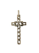 Vintage Sterling Silver Cross Pendant by D.C. Dickerson, ©1974 — Sterling Silver, Silver — front view