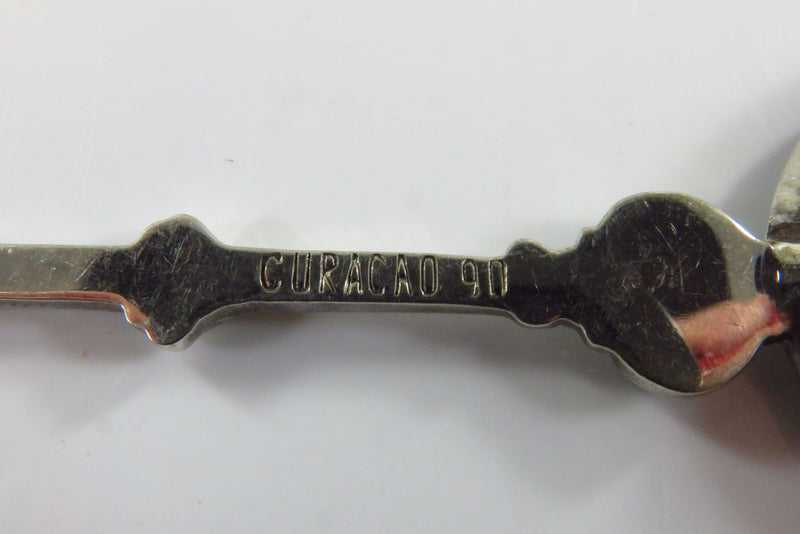 Curacao 90  Repousse Sugar Spoon Dutch Style 5 1/8" Long 11.8 grams