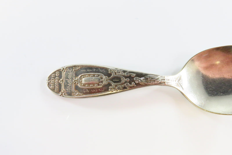 c1975 WM Rogers IS Silver Birth Record Spoon Bridget Dec 1 1975 A M 4" Long