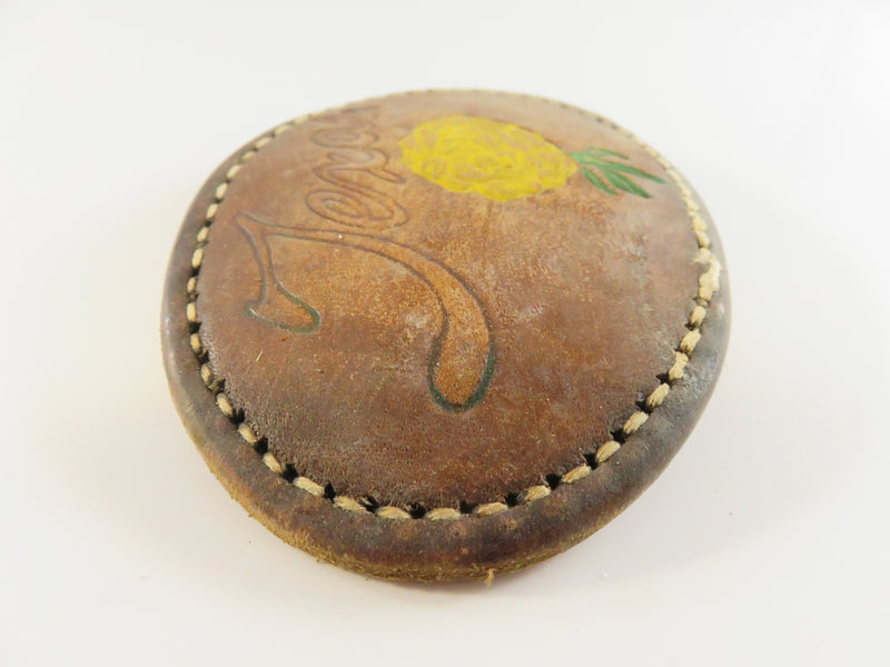 For  Repair/Repurpose Vintage Yellow Rose of Texas Leather Belt Buckle, 1970s, Oval