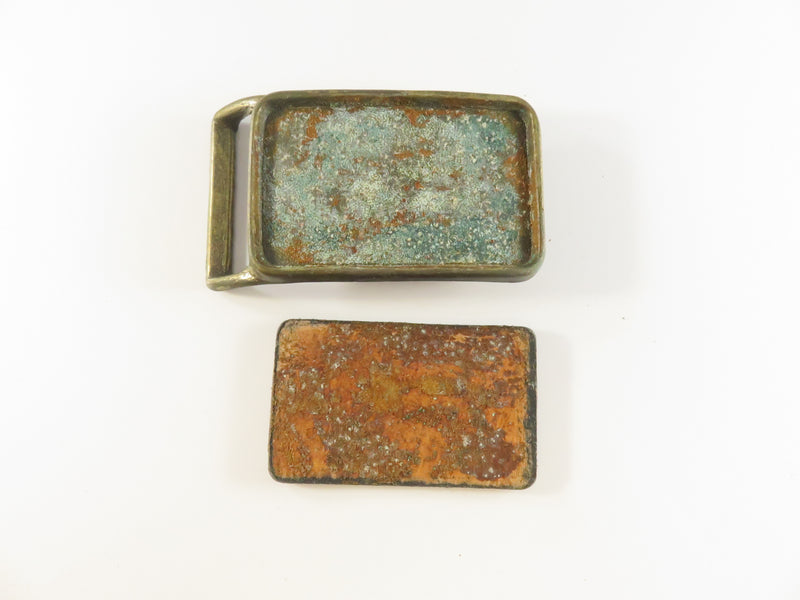Vintage "ROGER" Leather Belt Buckle, Brass Tone, 1970s, Repair/Restore