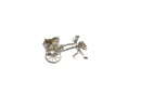 Rickshaw With Runner Moving Wheels Charm Sterling Silver No Polish Rhodium product image for Just Stuff I Sell, clear front view, neutral background, original listing photo, optimized descriptive alt text, centered composition