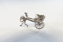 Rickshaw With Runner Moving Wheels Charm Sterling Silver No Polish Rhodium product image for Just Stuff I Sell, clear front view, neutral background, original listing photo, optimized descriptive alt text, centered composition variant 4