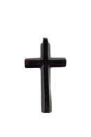 Antique Victorian Jet Black Glass Octagon Form Christian Cross 2 1/2" x 1 3/8 — Jewelry & Watches:Vintage & Antique Jewelry:C