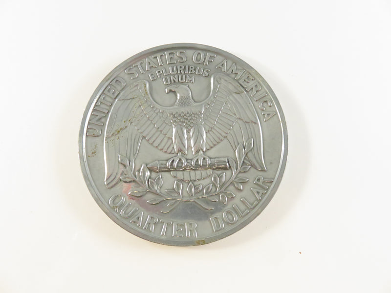 Vintage Oversized 1972 Washington Quarter Replica, 3" Wide, 4.91mm High, Novelty