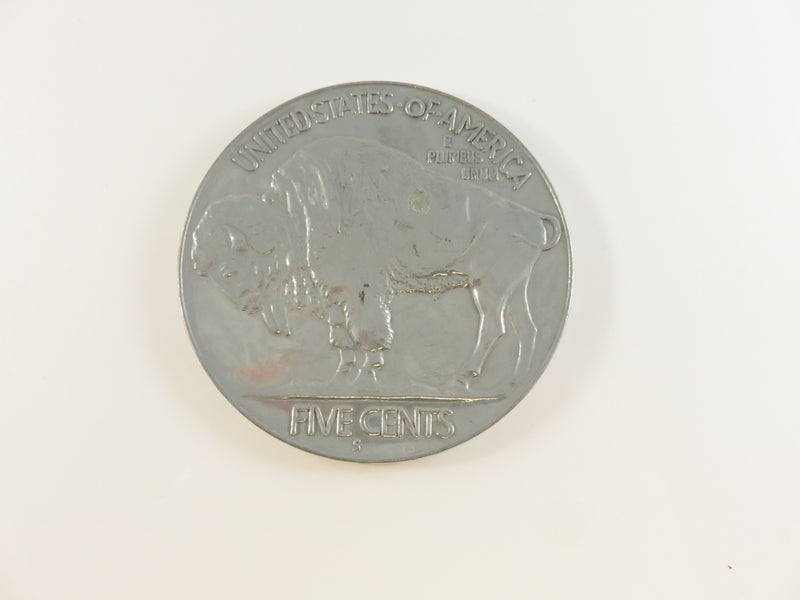 Vintage Oversized 1913 Buffalo Nickel Replica, 3" Wide, 4.20mm High, Novelty