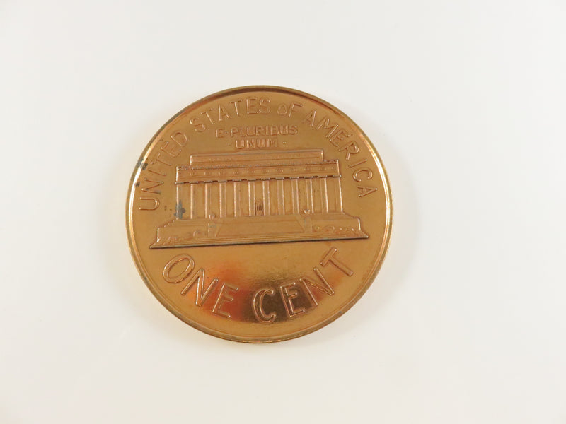 Vintage Oversized 1972 Lincoln Cent Replica, 3" Wide, 4.11mm, Unknown Metal, Novelty