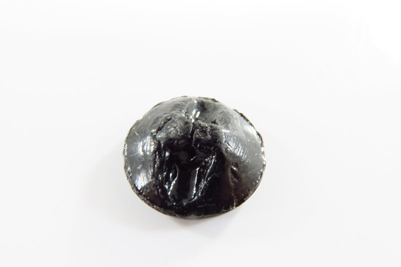 Antique Black Glass Flower Form Victorian Button 18.07mm