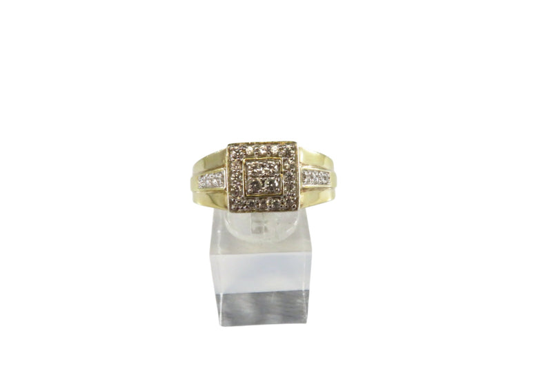 Sterling Men's Gold Gilded Crystal Cluster Ring 925 THL Size 11 1/4