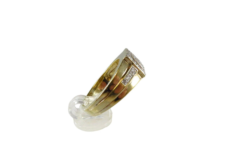 Sterling Men's Gold Gilded Crystal Cluster Ring 925 THL Size 11 1/4