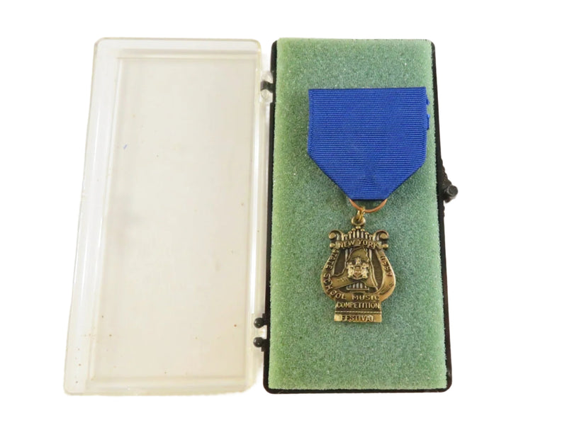 Vintage NYS Music Festival Medal, Dieges & Clust, 1970s, Original Case