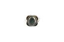 Vintage Petite Sterling Silver Polished Turquoise Ring Size 3 3/4 — Sterling Silver, Silver — front view