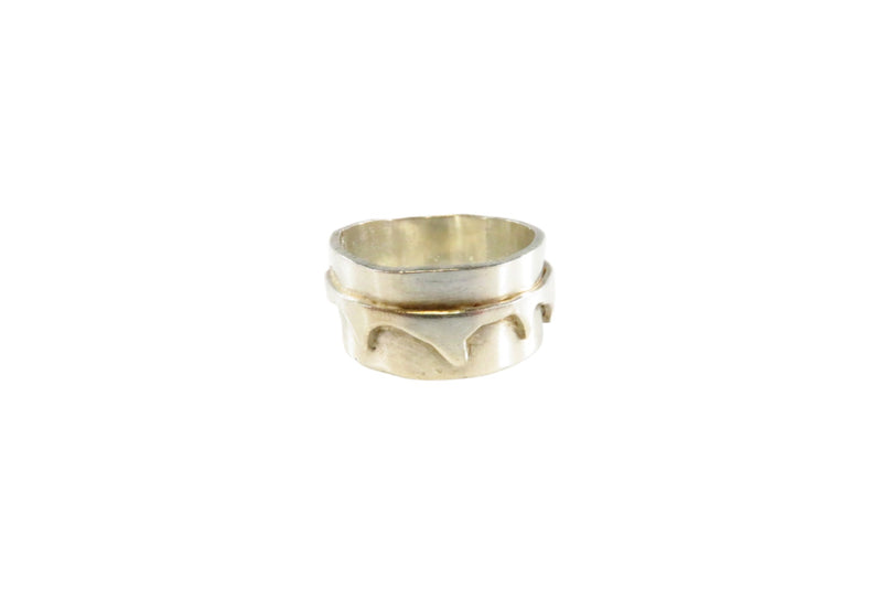Handmade Sterling Silver Cigar Band Ring Modernist Design Size 5 1/4