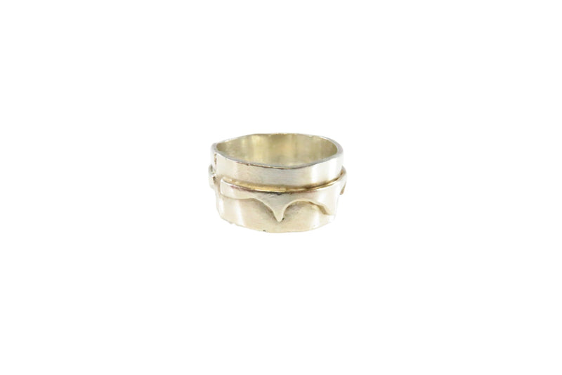 Handmade Sterling Silver Cigar Band Ring Modernist Design Size 5 1/4
