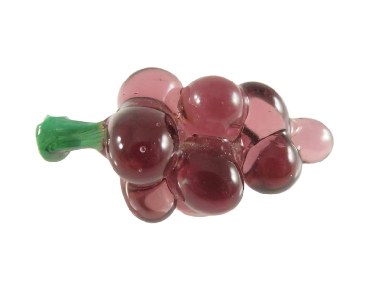 Vintage Purple Glass Grape Bunch Figure, Small Art Glass, 360-Degree Design — front view
