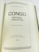 Michael Crichton - Congo - 1980 First Edition - Leather Bound Franklin Library Illustrated by Bob Dacey Society Accents