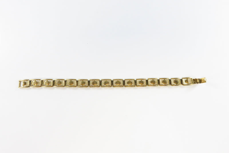 Box Link Bracelet by Kreisler Gold Gilded 7" Long Link Bracelet c1940's