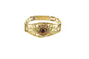 Lovely Sweetheart Bracelet Rose & Yellow Gold Filled Purple Glass c1940's — Jewelry & Watches:Men's Jewelry:Cufflinks • Gold,