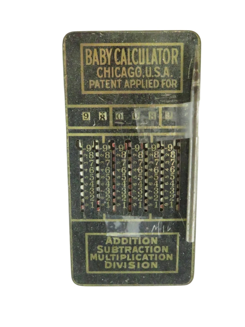 Antique Baby Calculator - Chicago USA - For Parts/Restoration — front view