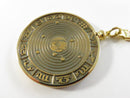 Cancer Zodiac Medallion Keychain Gold Tone Crab Astrology Horoscope Key Ring with Original Box Vintage 1970s collectible