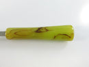 Vintage Tracing Wheel Sewing Pattern Marker Serrated Metal Wheel Marbled Yellow Plastic Handle Dressmaking Tool 6 Inch