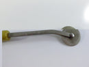 Vintage Tracing Wheel Sewing Pattern Marker Serrated Metal Wheel Marbled Yellow Plastic Handle Dressmaking Tool 6 Inch