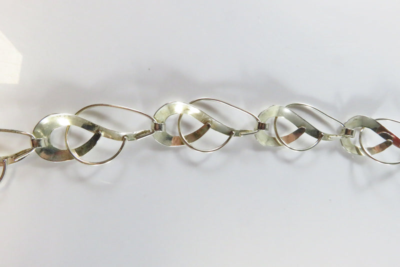 18" Sterling Silver Designer Style Fancy Twisted Metal Link Necklace Sterling TT